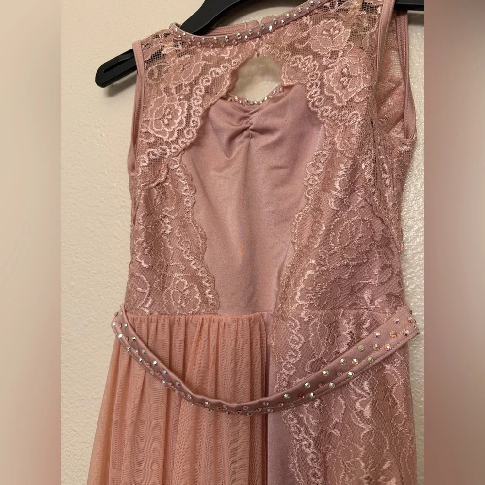 WEISSMAN Dance Costume ballet lyrical blush pink dress Just A Game 11603 LC chil